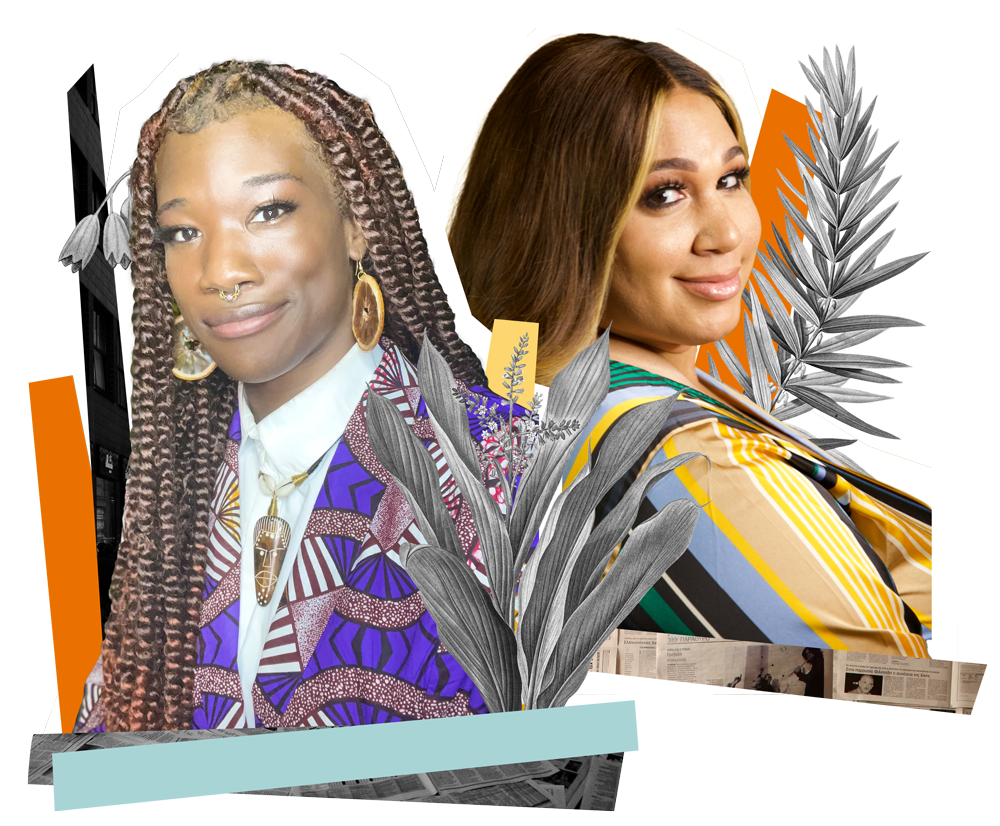 A scrapbooked image of Mickaela Bradford and Mariah Moore.